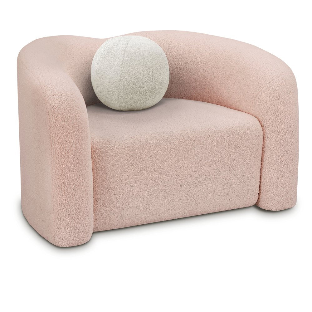 Kali Pink Faux Shearling Teddy Fabric Chair