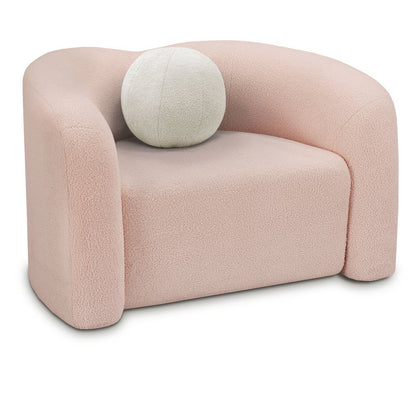 Kali Pink Faux Shearling Teddy Fabric Chair