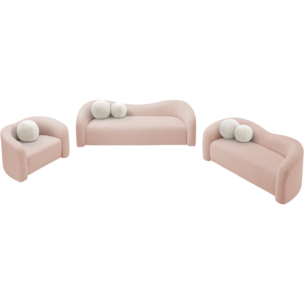 Kali Pink Faux Shearling Teddy Fabric Chair