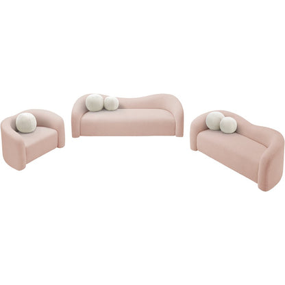 Kali Pink Faux Shearling Teddy Fabric Chair