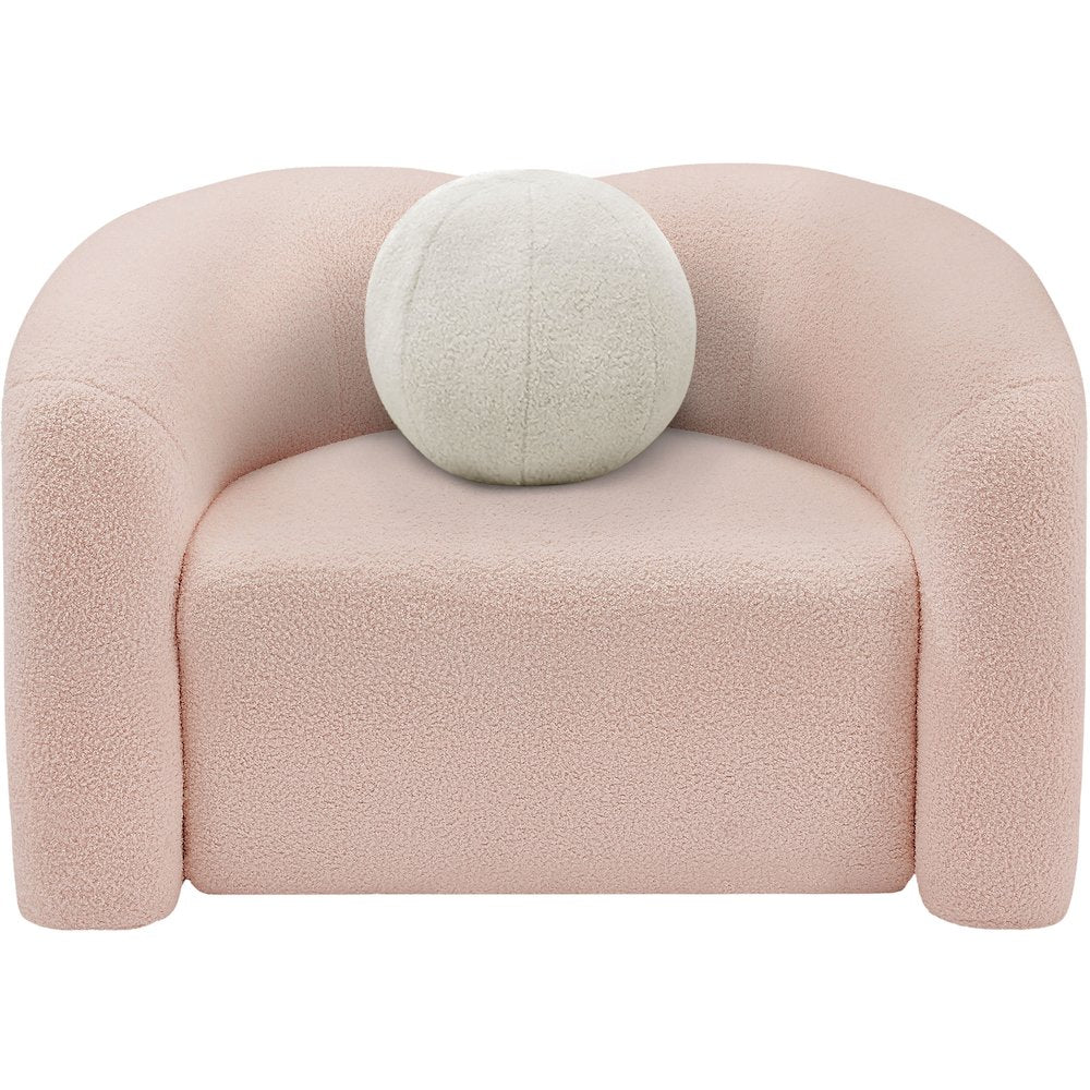 Kali Pink Faux Shearling Teddy Fabric Chair