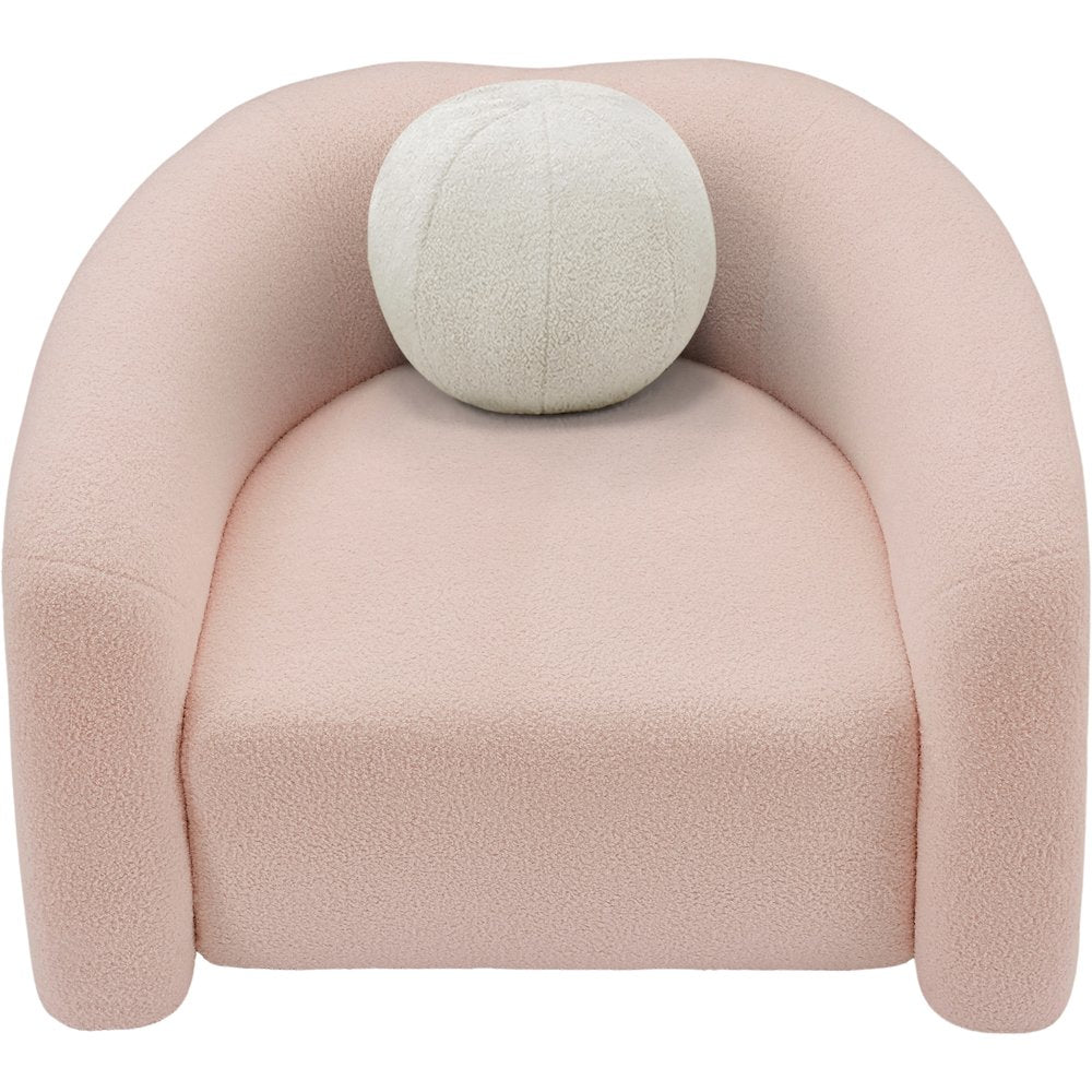Kali Pink Faux Shearling Teddy Fabric Chair