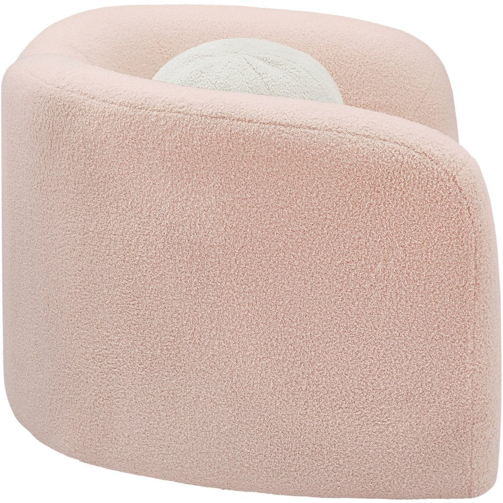 Kali Pink Faux Shearling Teddy Fabric Chair