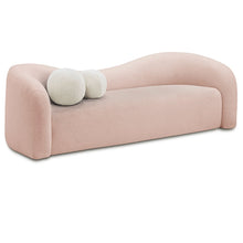 Kali Pink Faux Shearling Teddy Fabric Sofa