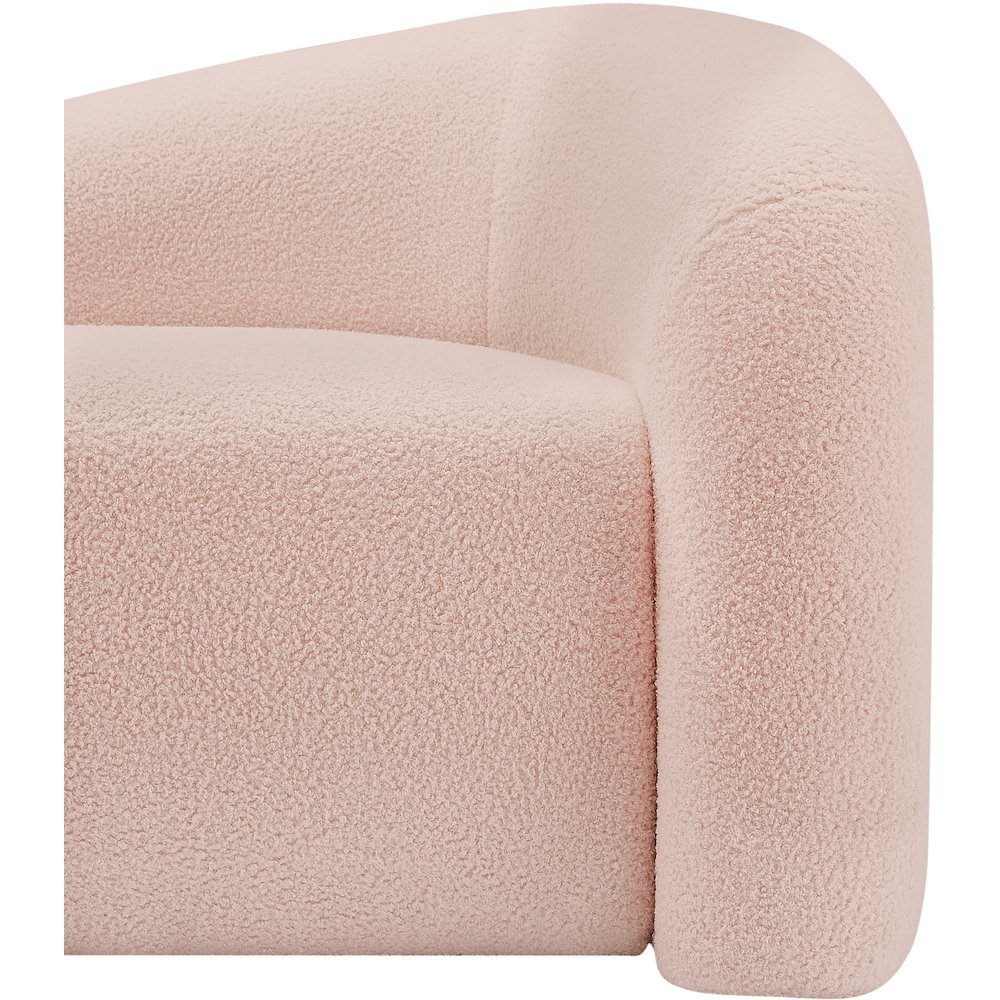 Kali Pink Faux Shearling Teddy Fabric Sofa