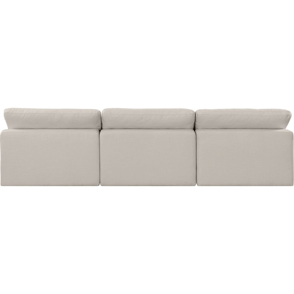 Comfy Beige Linen Textured Fabric Modular Sofa