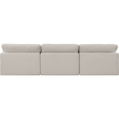Comfy Beige Linen Textured Fabric Modular Sofa