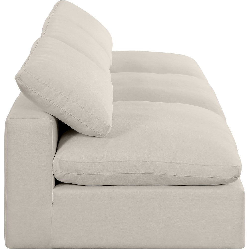 Comfy Beige Linen Textured Fabric Modular Sofa