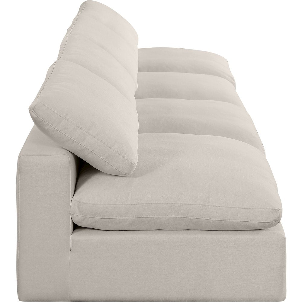 Comfy Beige Linen Textured Fabric Modular Sofa