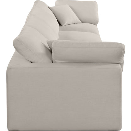 Comfy Beige Linen Textured Fabric Modular Sofa