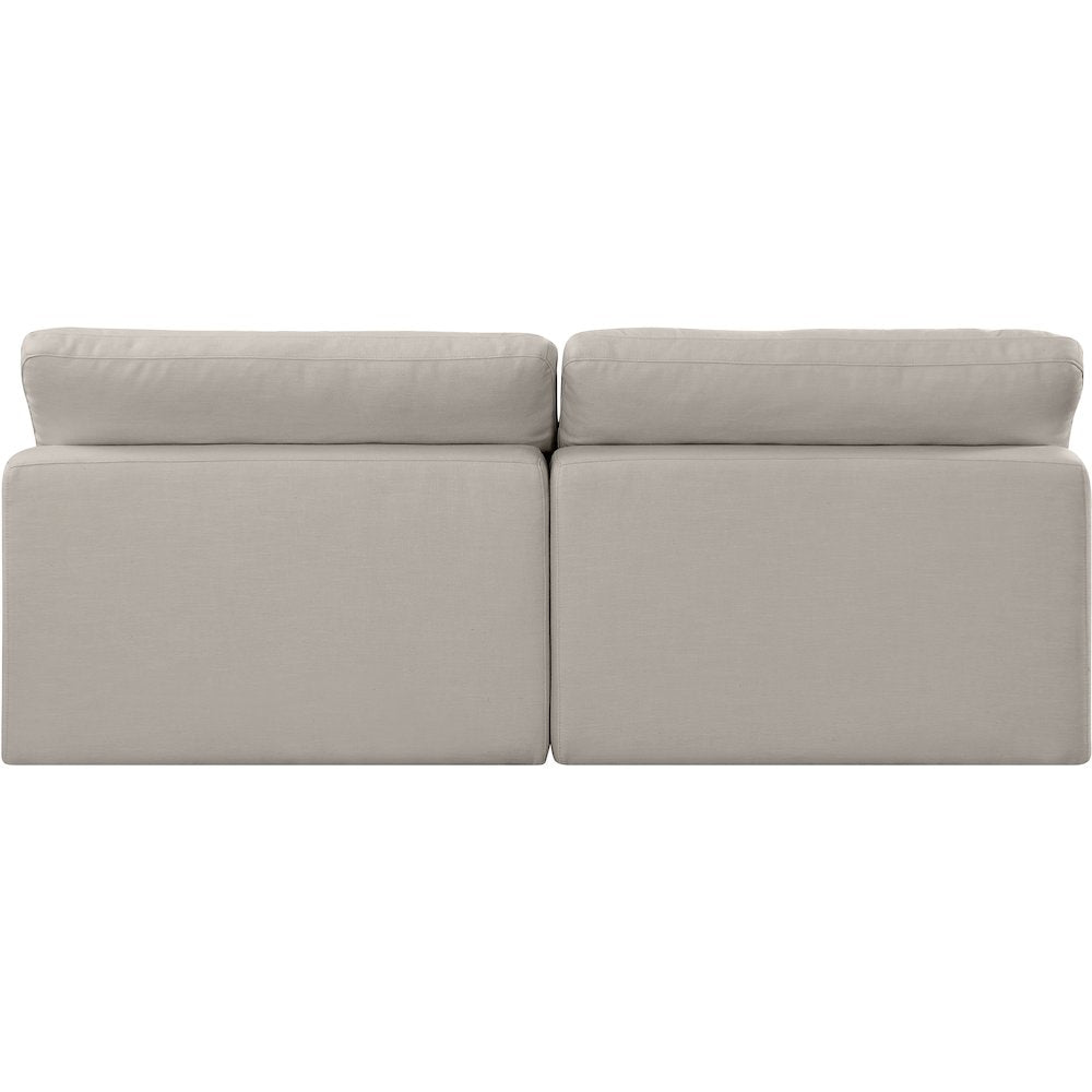 Comfy Beige Linen Textured Fabric Modular Sofa