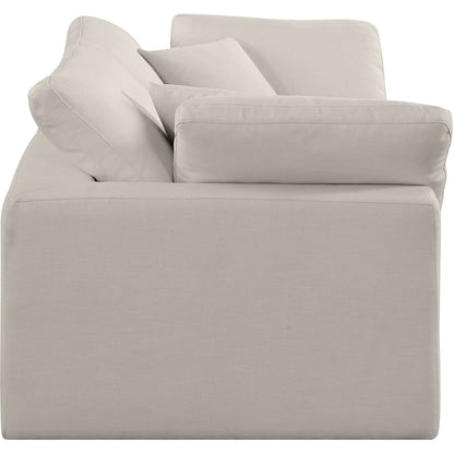 Comfy Beige Linen Textured Fabric Modular Sofa