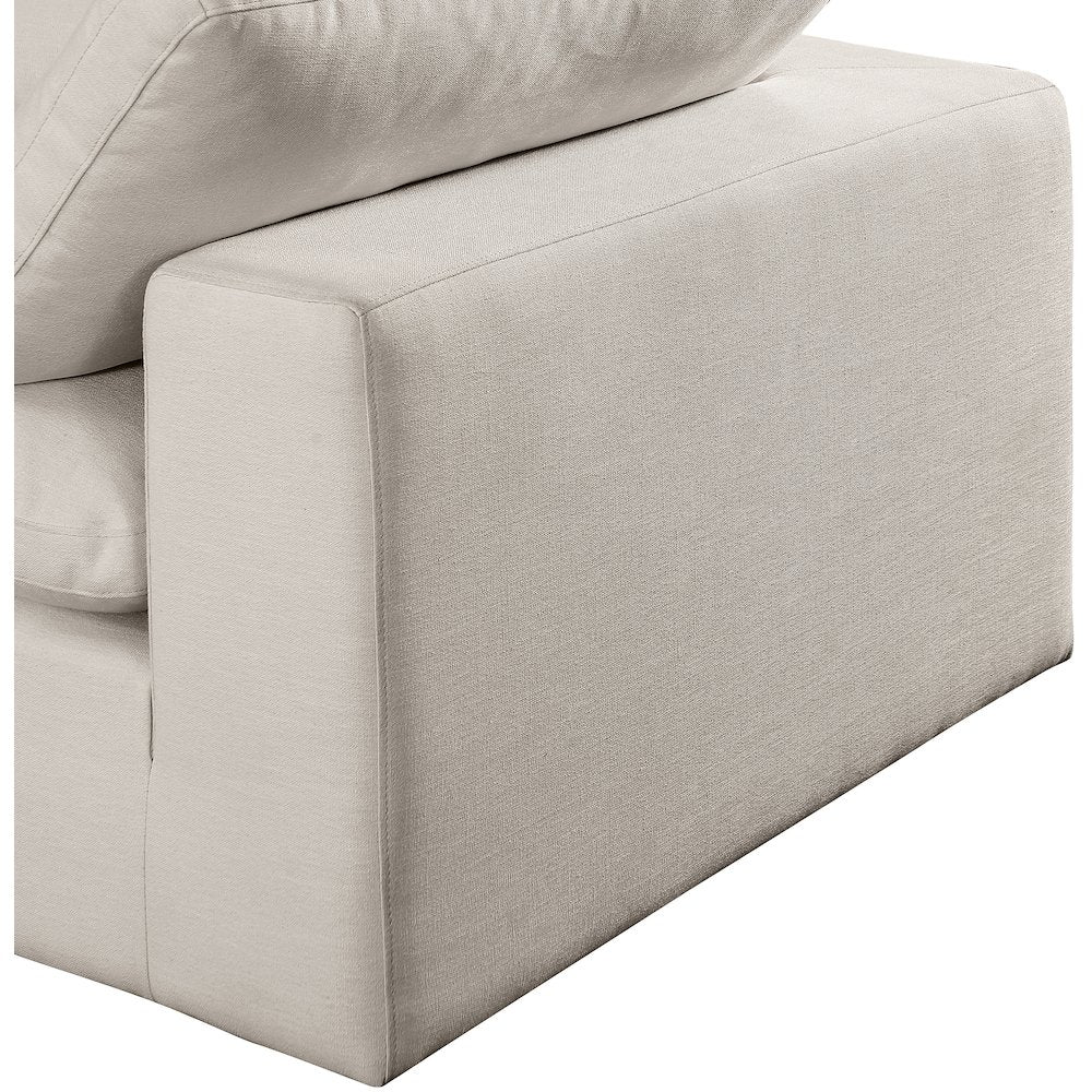 Comfy Beige Linen Textured Fabric Modular Sofa