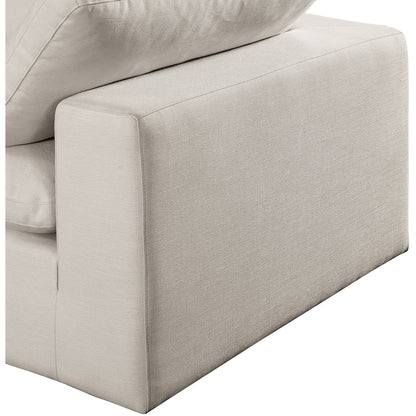 Comfy Beige Linen Textured Fabric Modular Sectional