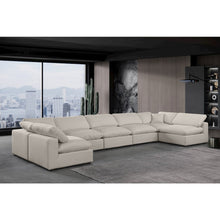 Comfy Beige Linen Textured Fabric Modular Sectional