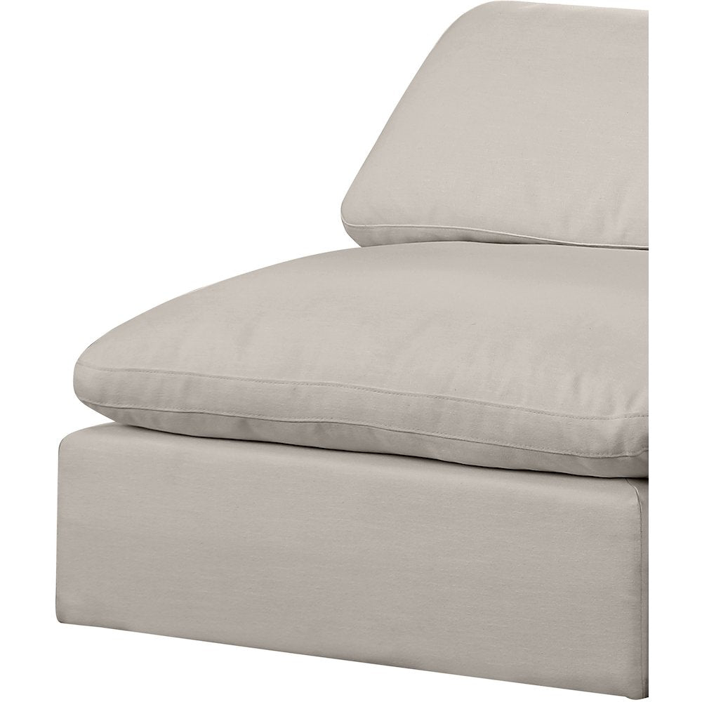 Comfy Beige Linen Textured Fabric Modular Sectional