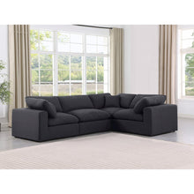 Comfy Black Linen Textured Fabric Modular Sectional