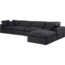 Comfy Black Linen Textured Fabric Modular Sectional