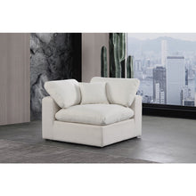 Comfy Cream Linen Textured Fabric Modular Corner Chair