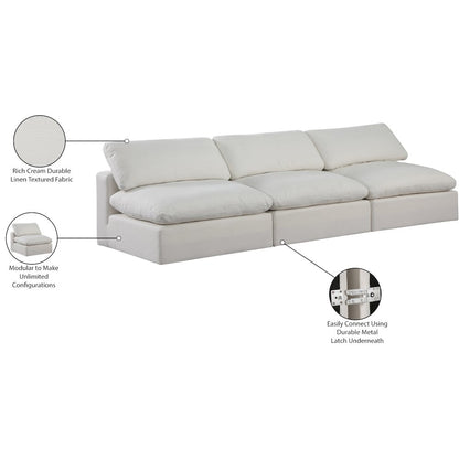 Comfy Cream Linen Textured Fabric Modular Sofa