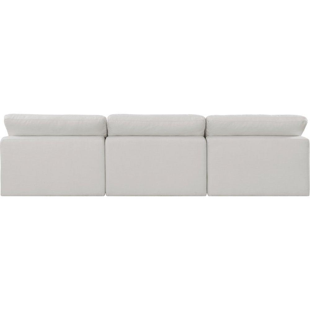 Comfy Cream Linen Textured Fabric Modular Sofa