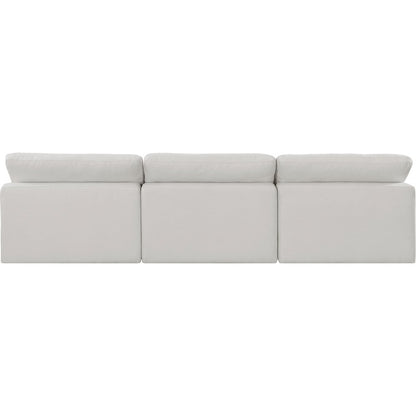 Comfy Cream Linen Textured Fabric Modular Sofa