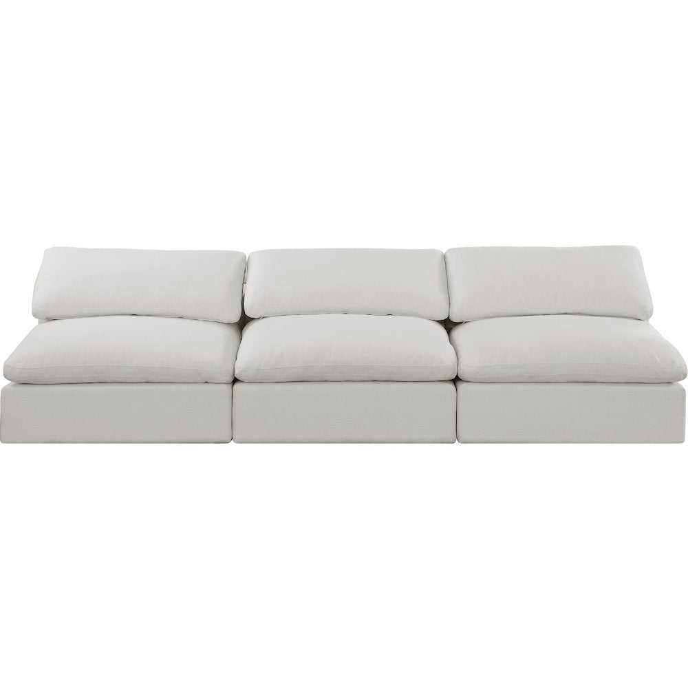 Comfy Cream Linen Textured Fabric Modular Sofa