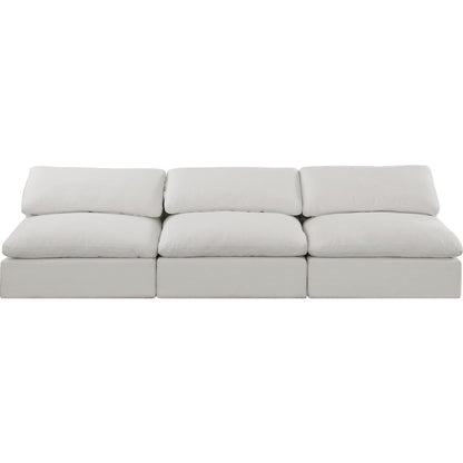 Comfy Cream Linen Textured Fabric Modular Sofa