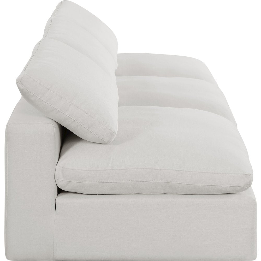 Comfy Cream Linen Textured Fabric Modular Sofa