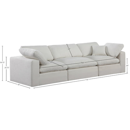 Comfy Cream Linen Textured Fabric Modular Sofa