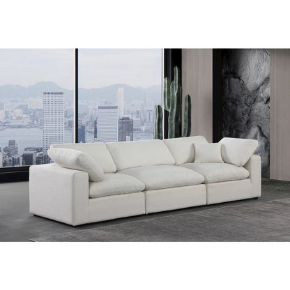 Comfy Cream Linen Textured Fabric Modular Sofa