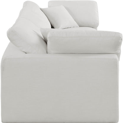 Comfy Cream Linen Textured Fabric Modular Sofa