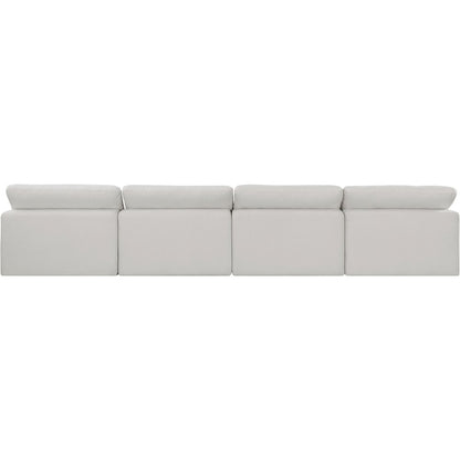 Comfy Cream Linen Textured Fabric Modular Sofa