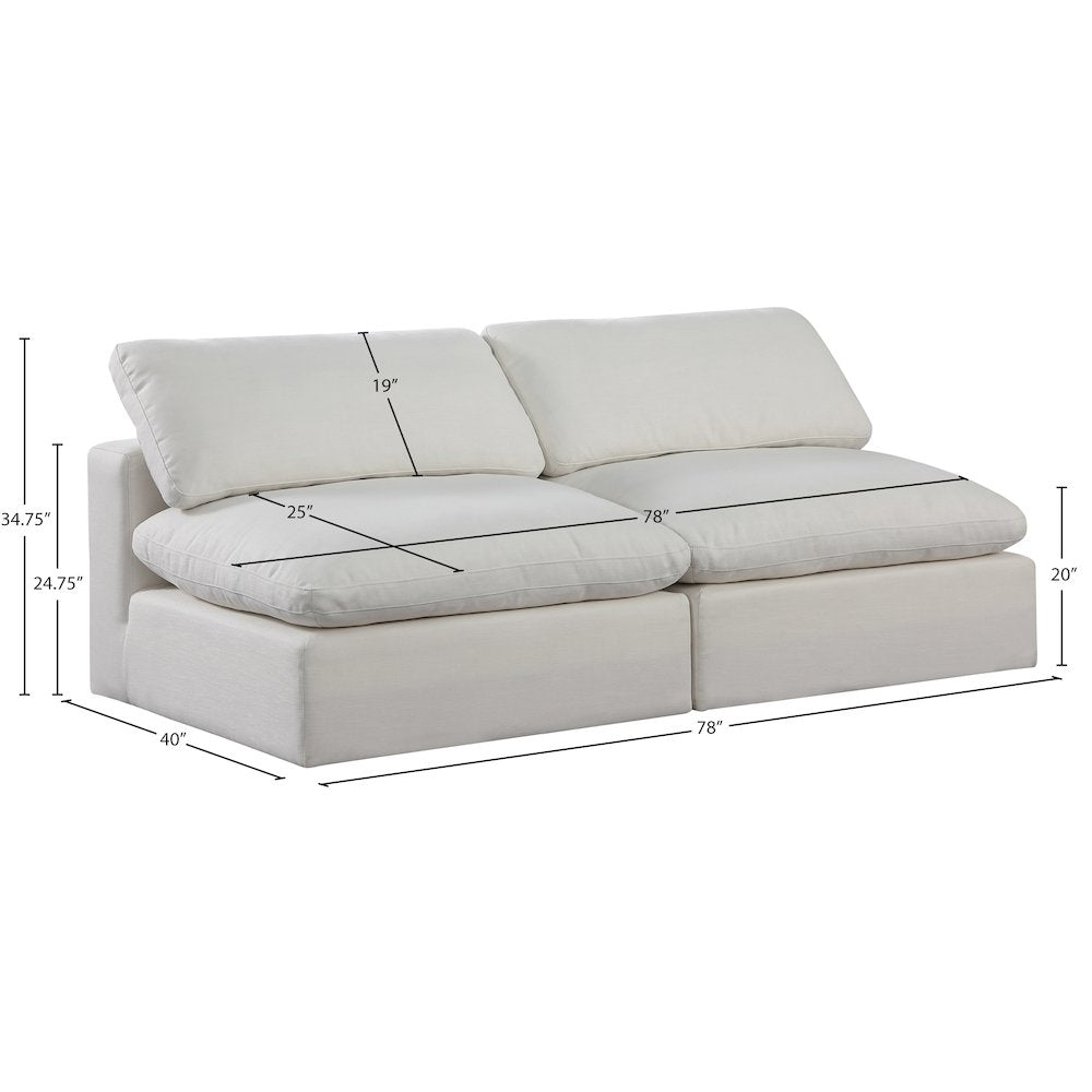 Comfy Cream Linen Textured Fabric Modular Sofa