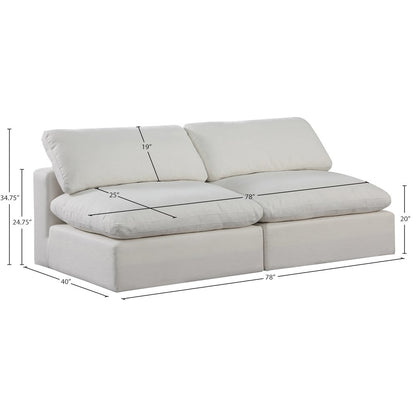 Comfy Cream Linen Textured Fabric Modular Sofa