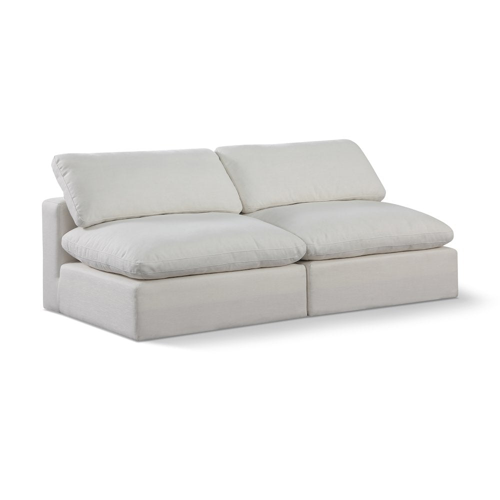 Comfy Cream Linen Textured Fabric Modular Sofa