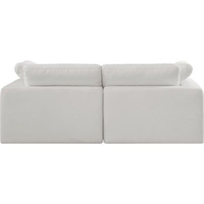 Comfy Cream Linen Textured Fabric Modular Sofa