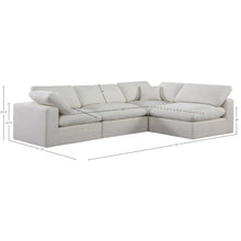 Comfy Cream Linen Textured Fabric Modular Sectional