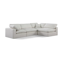 Comfy Cream Linen Textured Fabric Modular Sectional