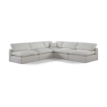 Comfy Cream Linen Textured Fabric Modular Sectional