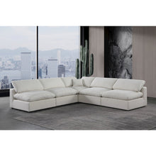 Comfy Cream Linen Textured Fabric Modular Sectional