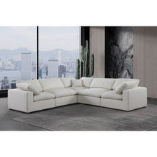 Comfy Cream Linen Textured Fabric Modular Sectional