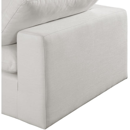 Comfy Cream Linen Textured Fabric Modular Sectional