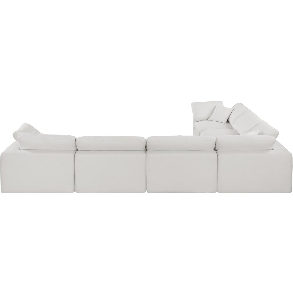 Comfy Cream Linen Textured Fabric Modular Sectional