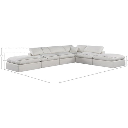 Comfy Cream Linen Textured Fabric Modular Sectional