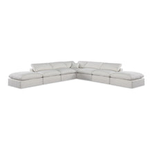 Comfy Cream Linen Textured Fabric Modular Sectional