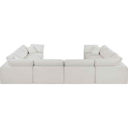 Comfy Cream Linen Textured Fabric Modular Sectional