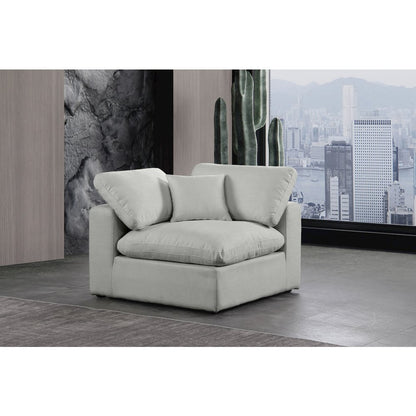 Comfy Grey Linen Textured Fabric Modular Corner Chair