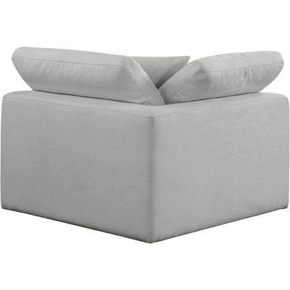 Comfy Grey Linen Textured Fabric Modular Corner Chair