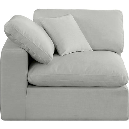 Comfy Grey Linen Textured Fabric Modular Corner Chair